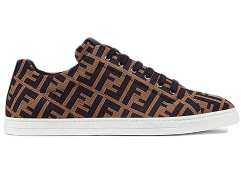 Fendi Tech Fabric Low Top Brown Men's 